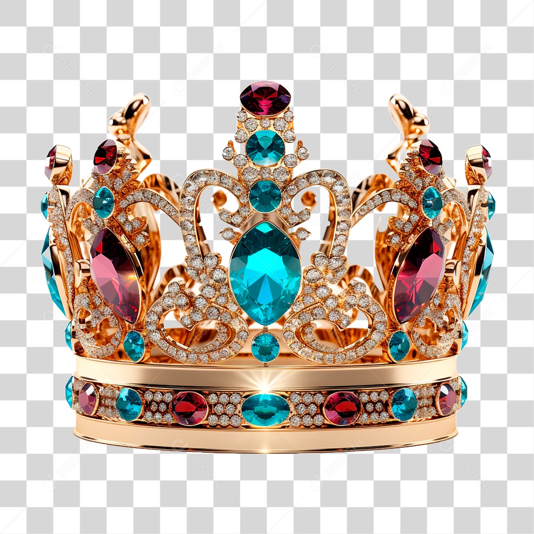 Coroa com Cristais PNG Transparente