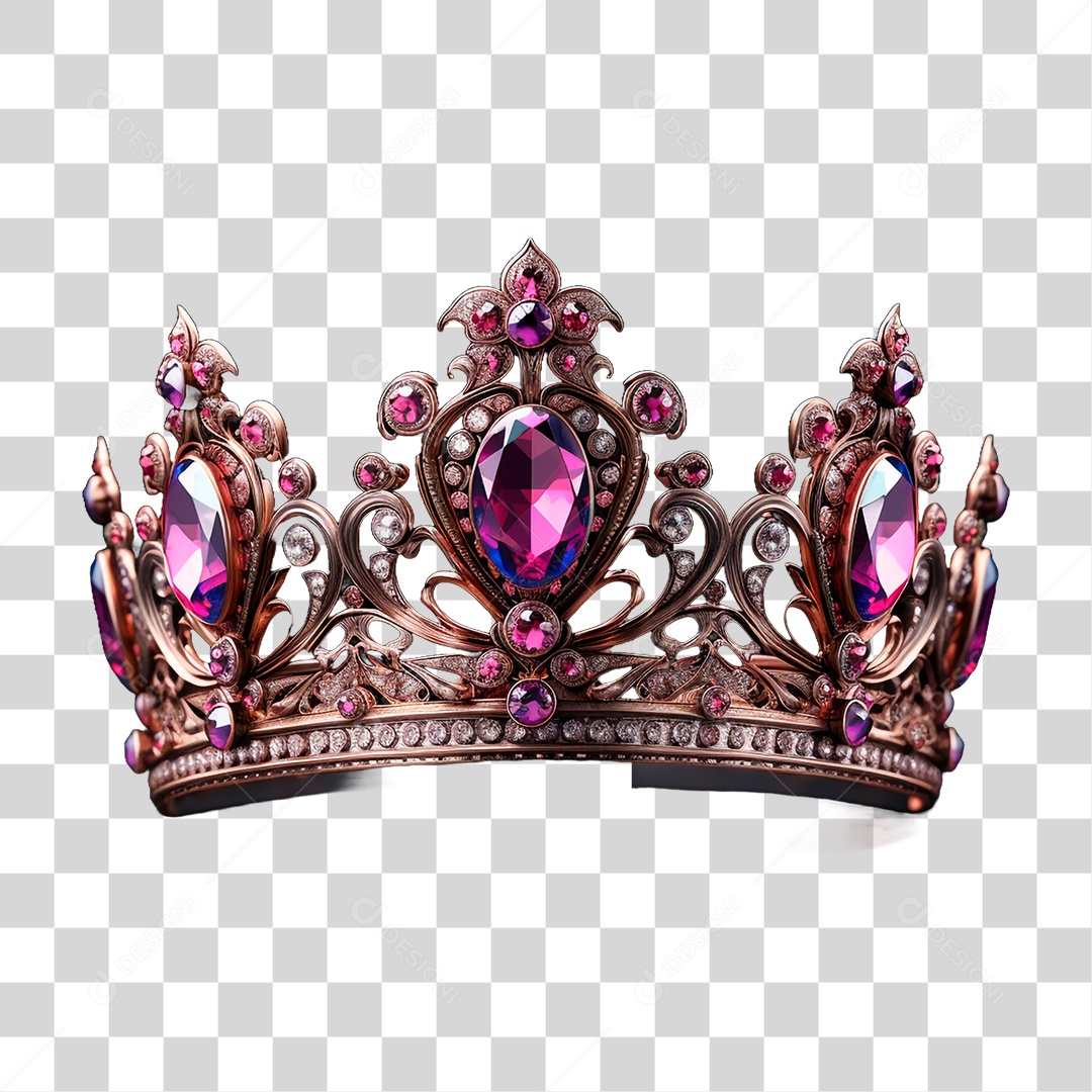 Coroa com Cristais PNG Transparente