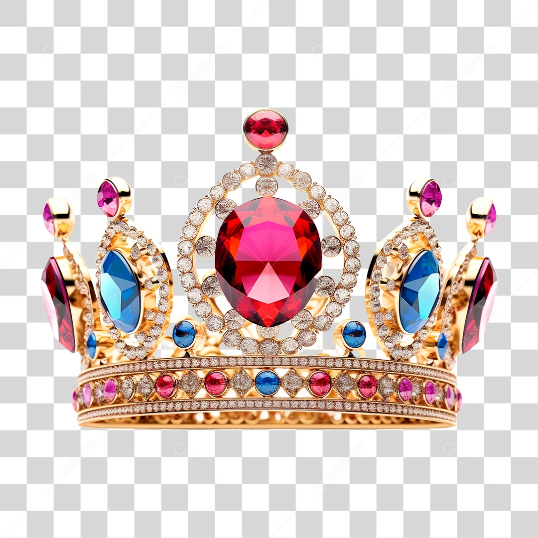 Coroa com Cristais PNG Transparente