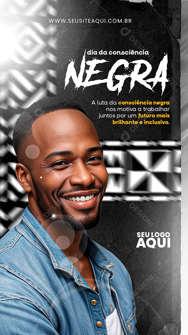 Story Dia da Consciência Negra Juntos por um Futuro mais Brilhante e Inclusive Social Media PSD Editável