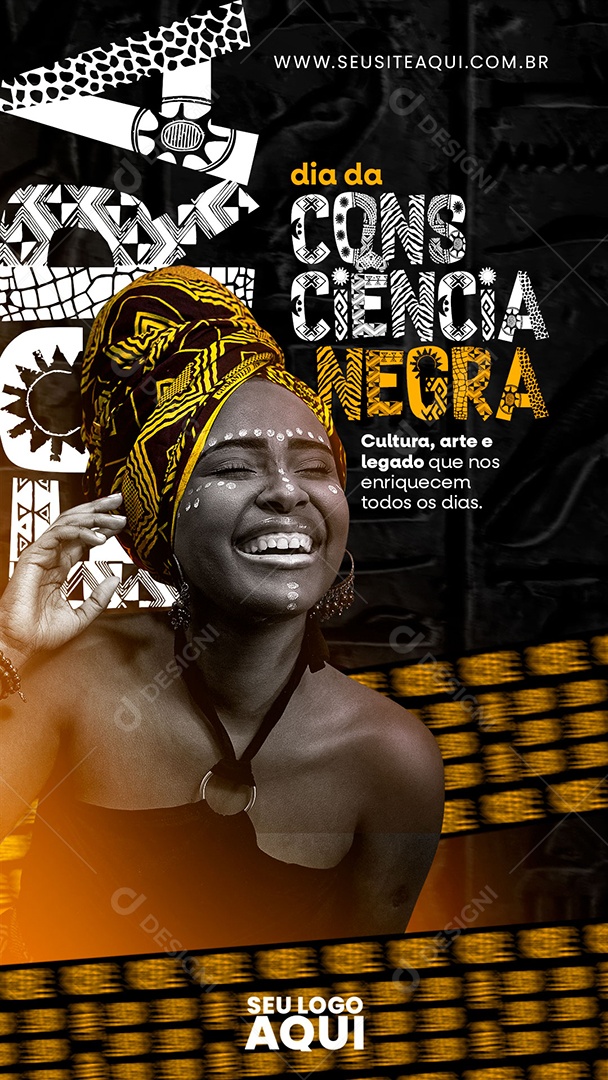 Story Social Media Dia da Consciência Negra Cultura Arte e Legado que nos Enriquecem PSD Editável