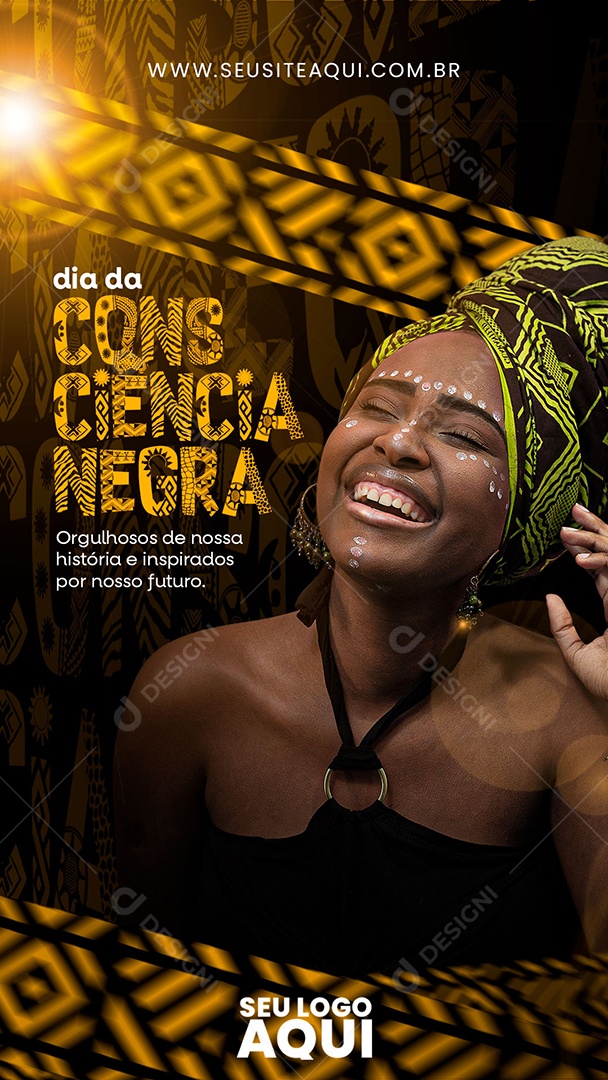 Story Dia da Consciência Negra Orgulhosos de nossa História e Inspirados por nosso Futuro Social Media PSD Editável