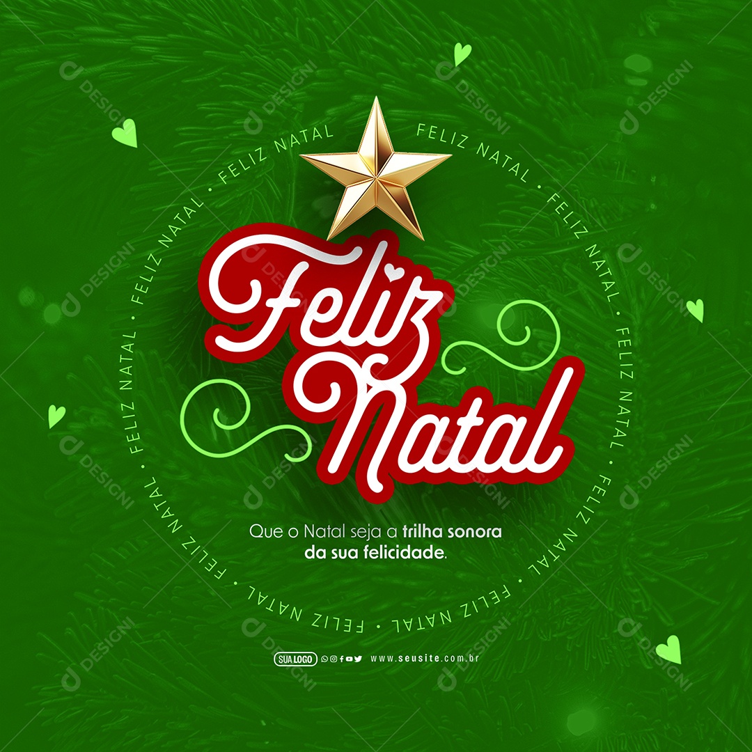 Feliz Natal 25 De Dezembro Seja a Trilha Sonora da sua Felicidade Social Media PSD Editável