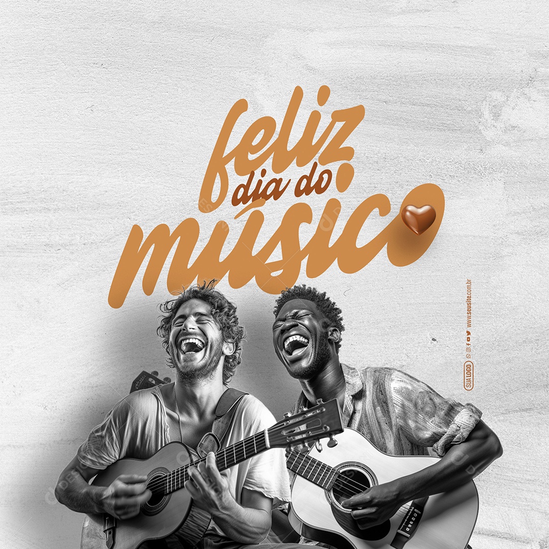 Social Media Feliz Dia do Músico 22 de Novembro PSD Editável