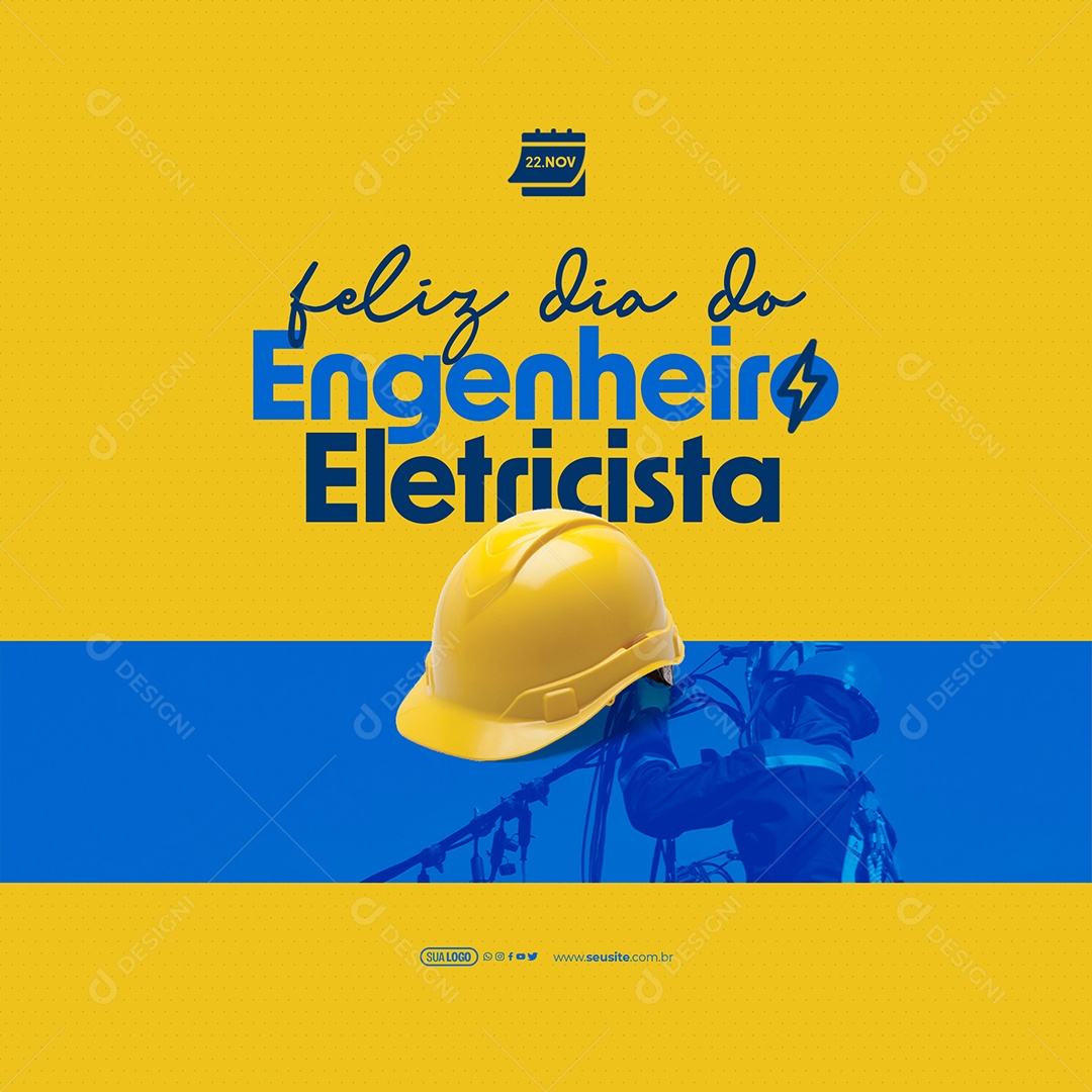 Feliz Dia do Engenheiro Eletricista 23 de Novembro Social Media PSD Editável