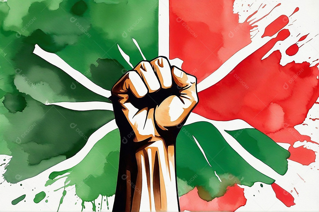 Ilustração em aquarela do mês da história negra para mídias sociais