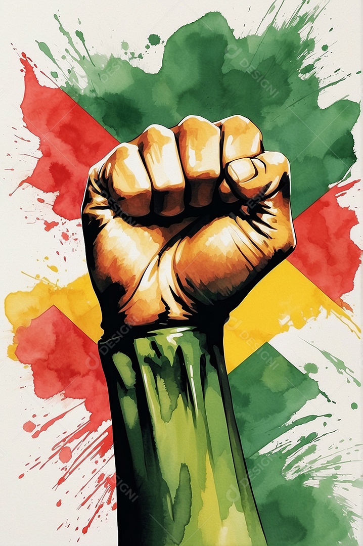 Ilustração em aquarela do mês da história negra para mídias sociais