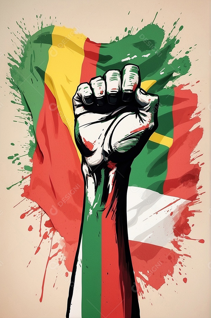 Ilustração em aquarela do mês da história negra para mídias sociais