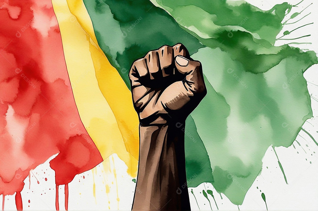 Ilustração em aquarela do mês da história negra para mídias sociais