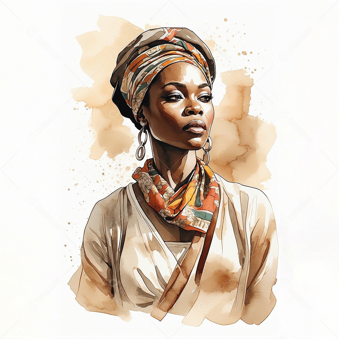 Ilustração em aquarela do mês da história negra para mídias sociais
