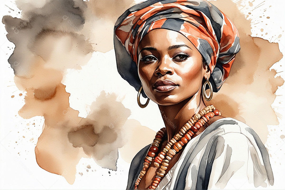 Ilustração em aquarela do mês da história negra para mídias sociais