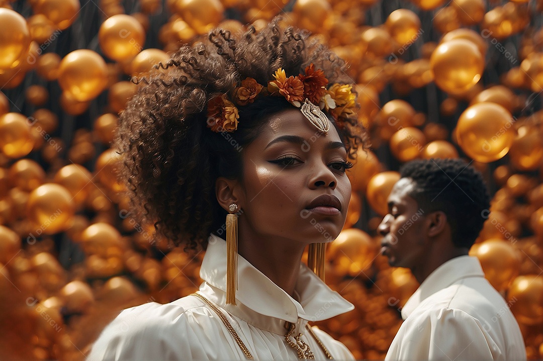 Imagem do mês da história negra com pessoas cultura africana IA generativa