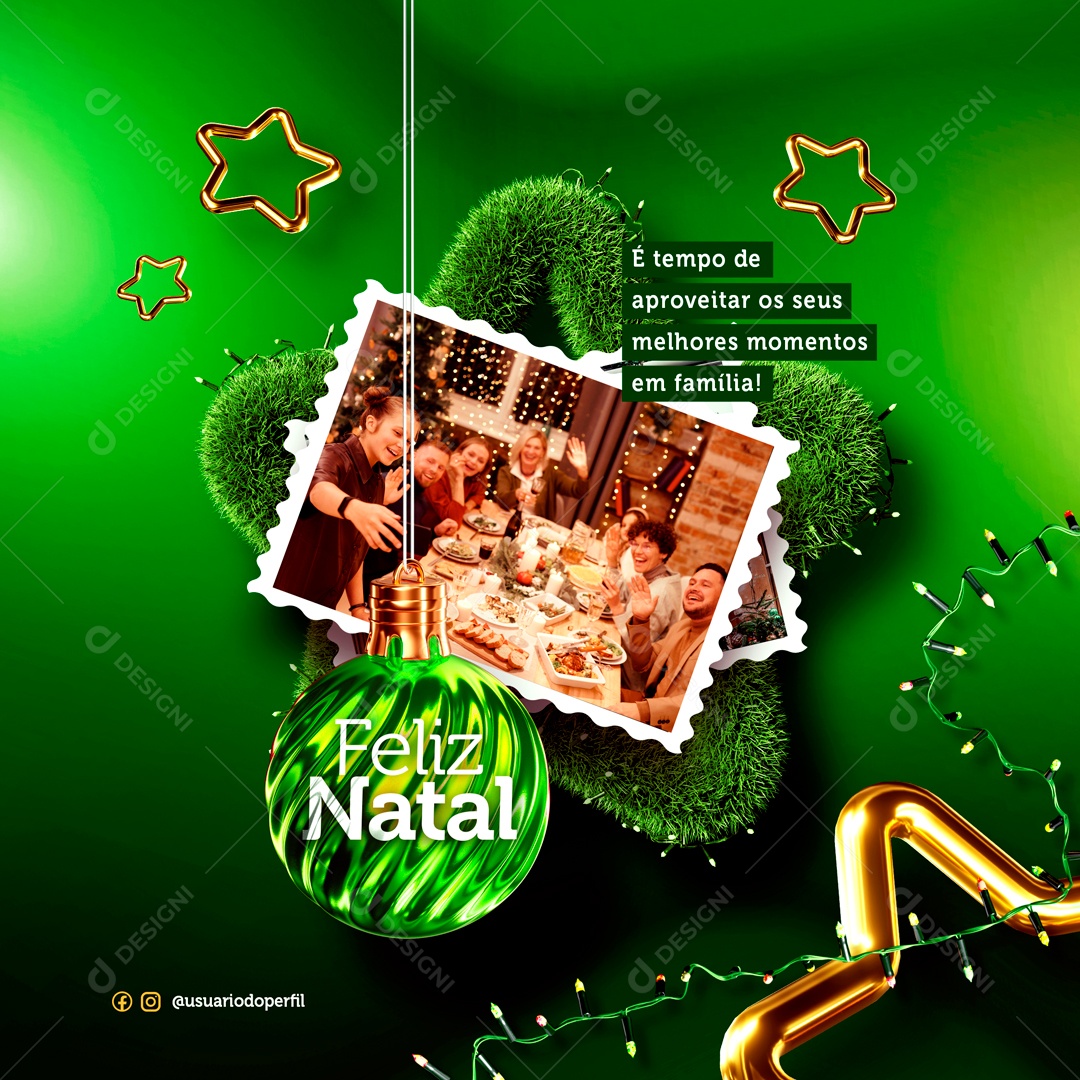É Tempo de Aproveitar Feliz Natal Social Media PSD Editável