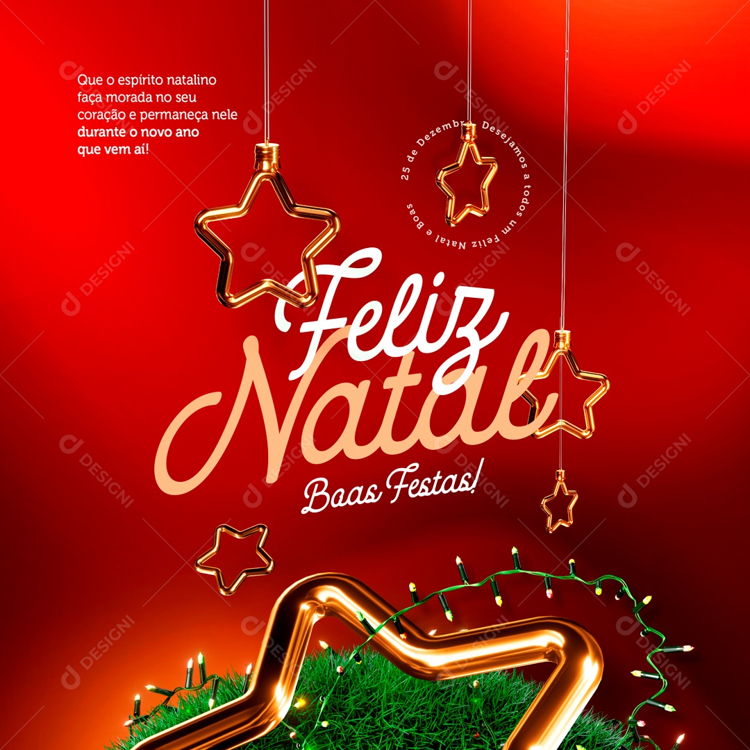 Feliz Natal Boas Festas Espiríto Natalino Social Media PSD Editável