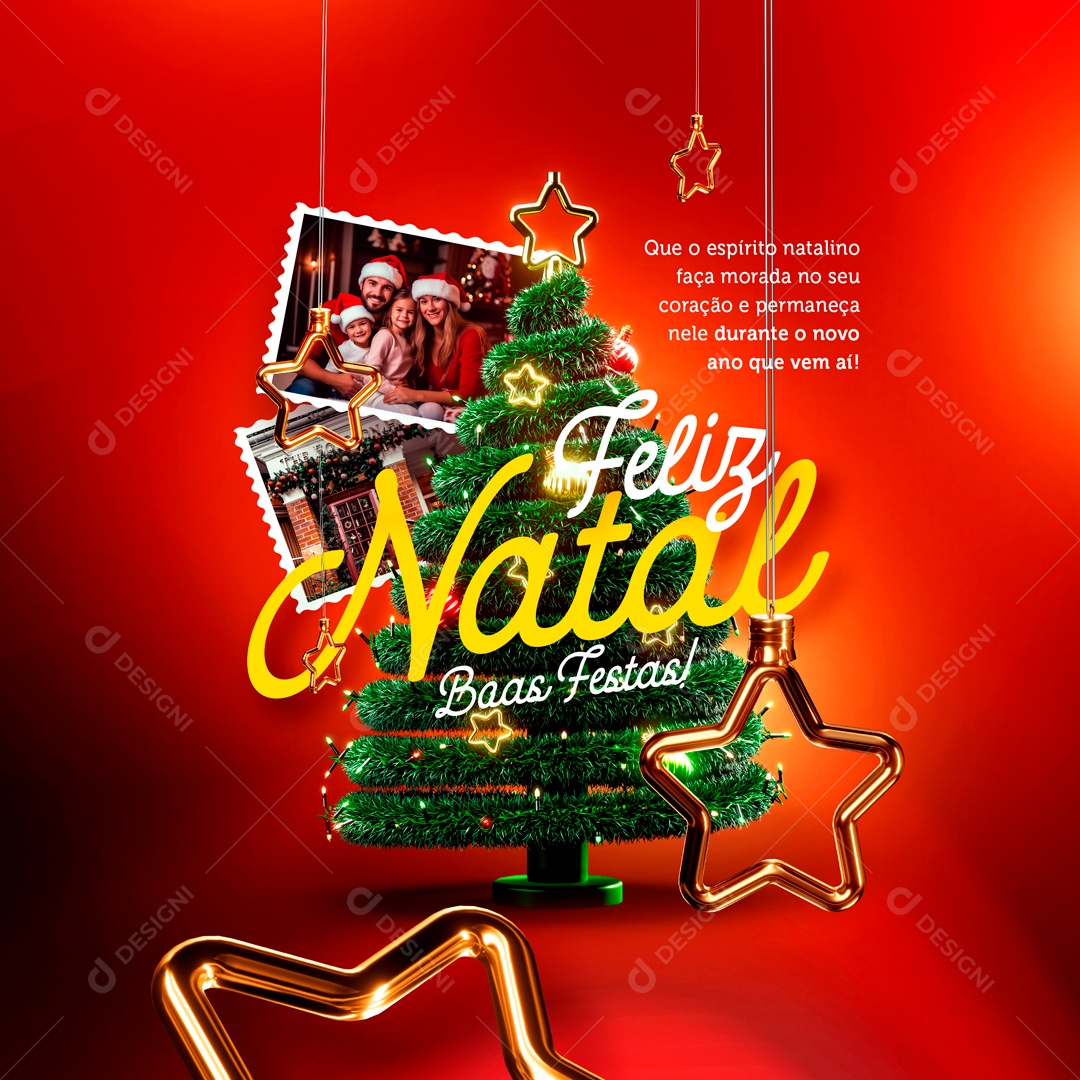 Social Media Merry Christmas Happy Holidays PSD Editable
