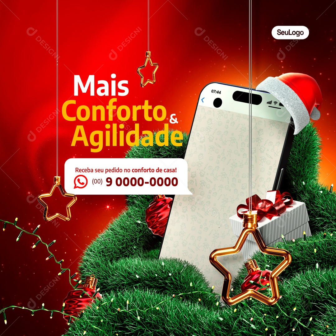 Social Media Mais Conforto e Agilidade Pedido De Casa PSD Editável