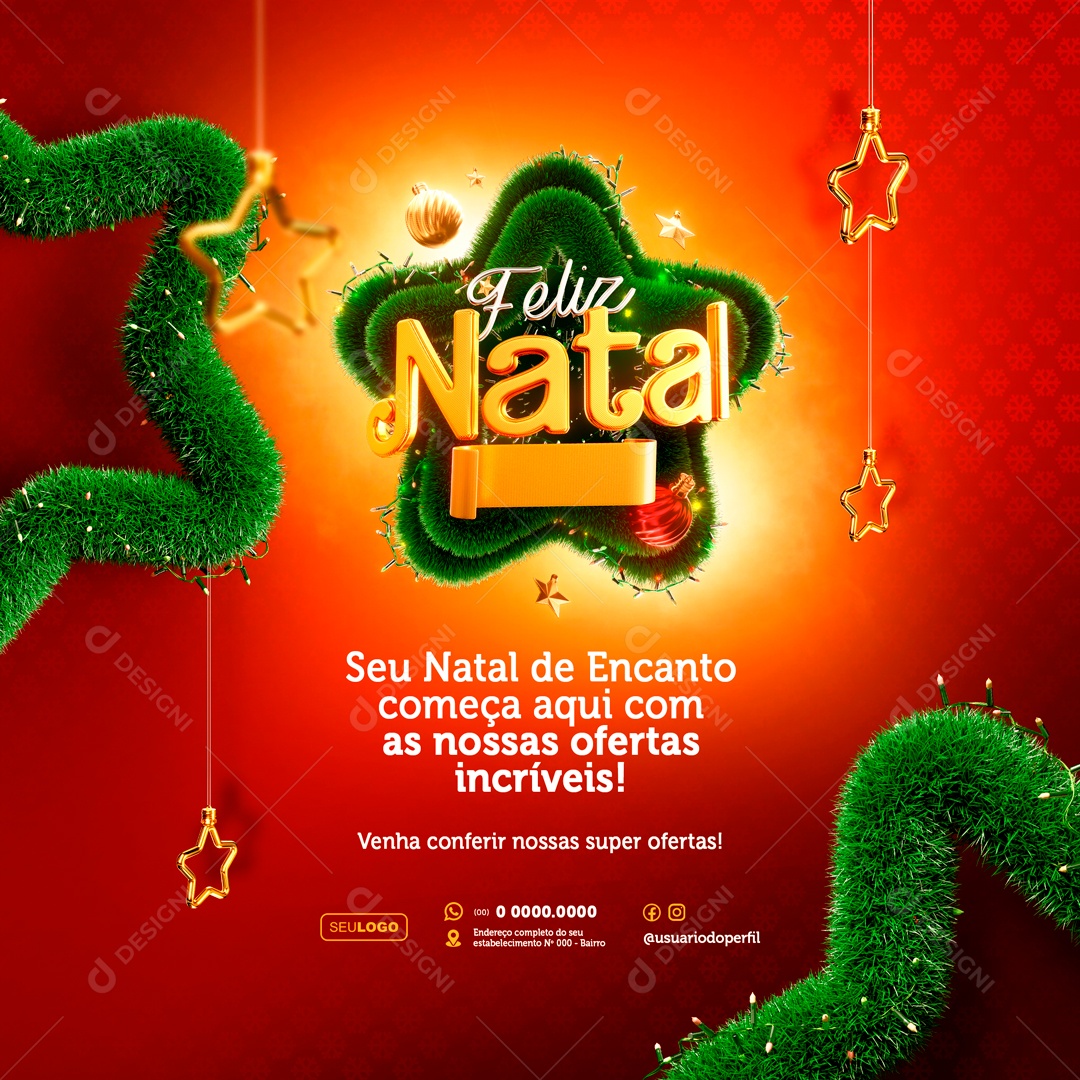 Social Media Feliz Natal Ofertas Incríveis PSD Editável