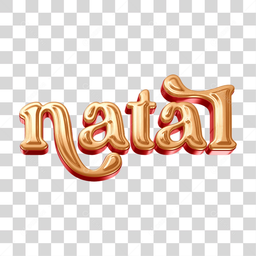 Texto 3D Natal Para Composição PNG Transparente