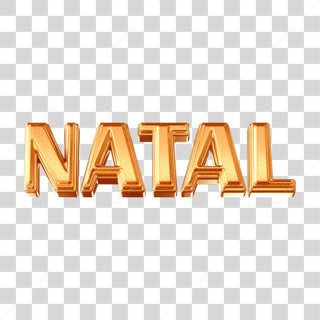 Texto 3D Natal Para Composição PNG Transparente