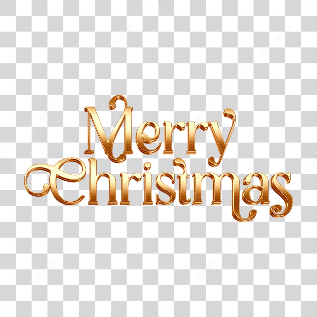 Texto 3D Merry Christimas PNG Transparente
