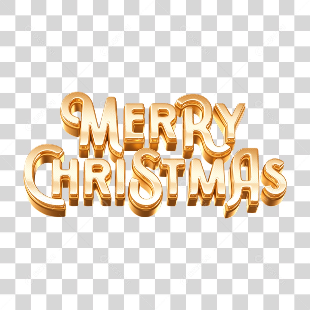 Texto 3D Merry Christimas PNG Transparente