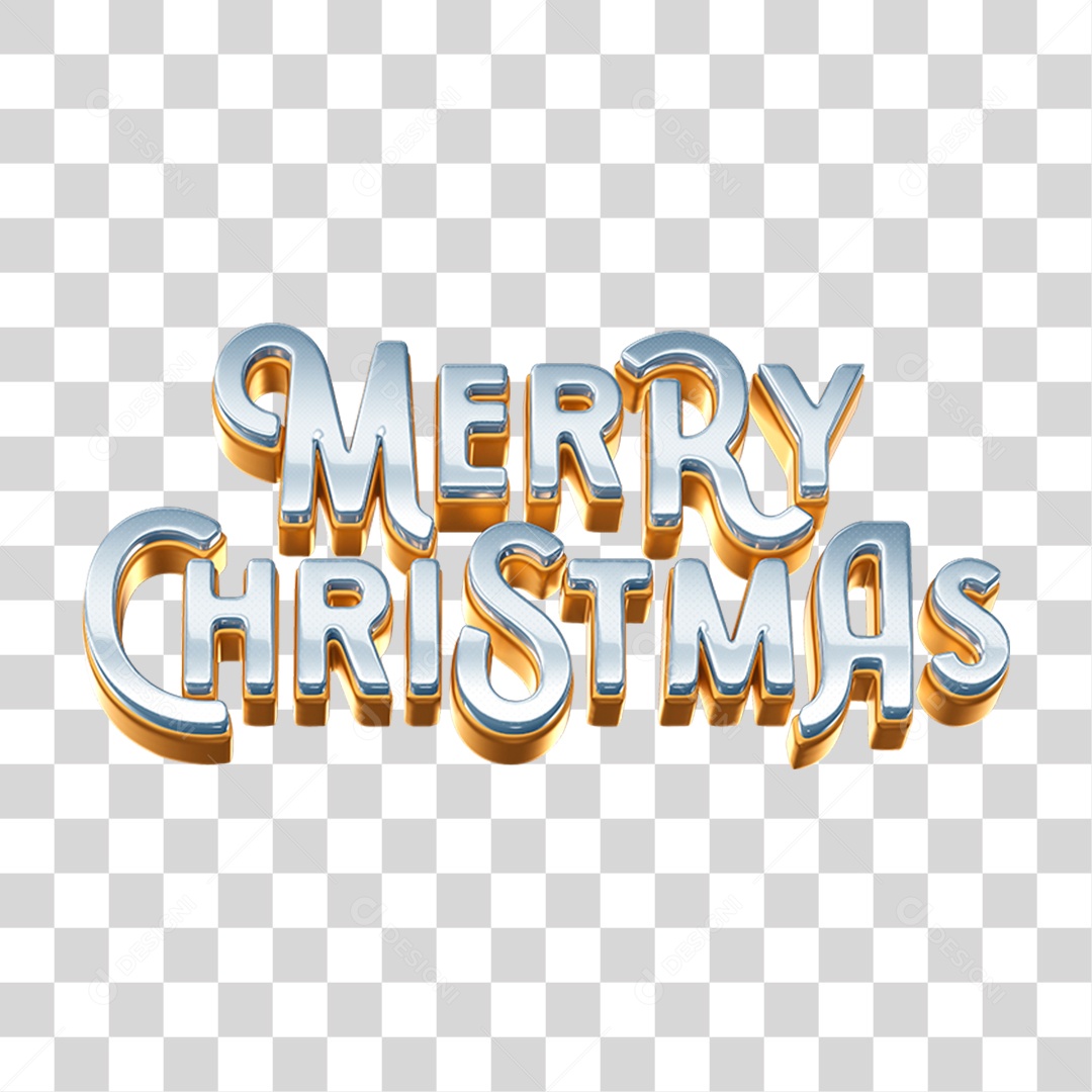 Texto 3D Merry Christimas PNG Transparente