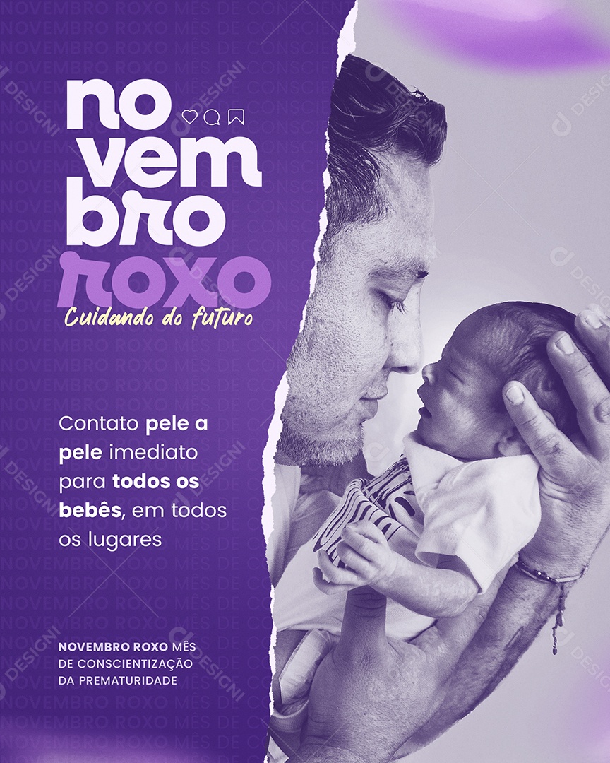 Social Media Story Novembro Roxo Todos Os Bebês Prematuridade PSD Editável