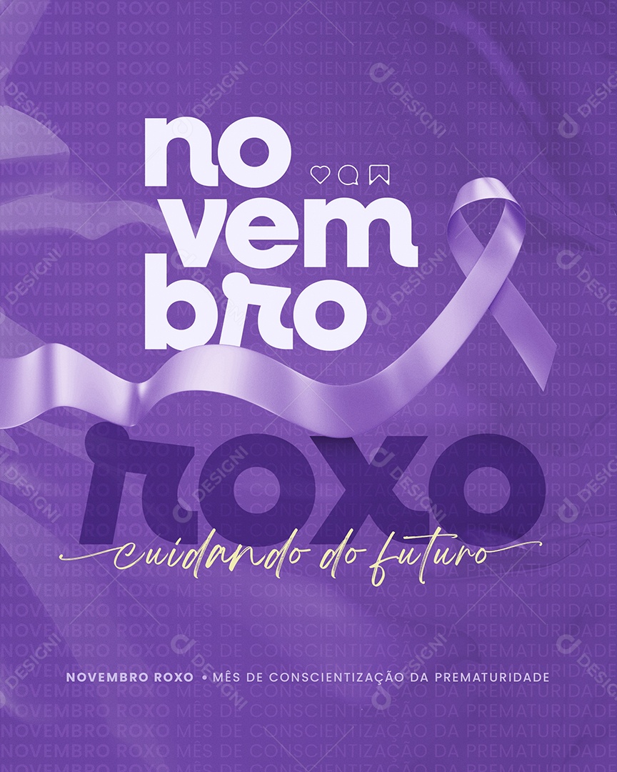 Social Media Story Novembro Roxo Mês De Conscientização Da Prematuridade PSD Editável