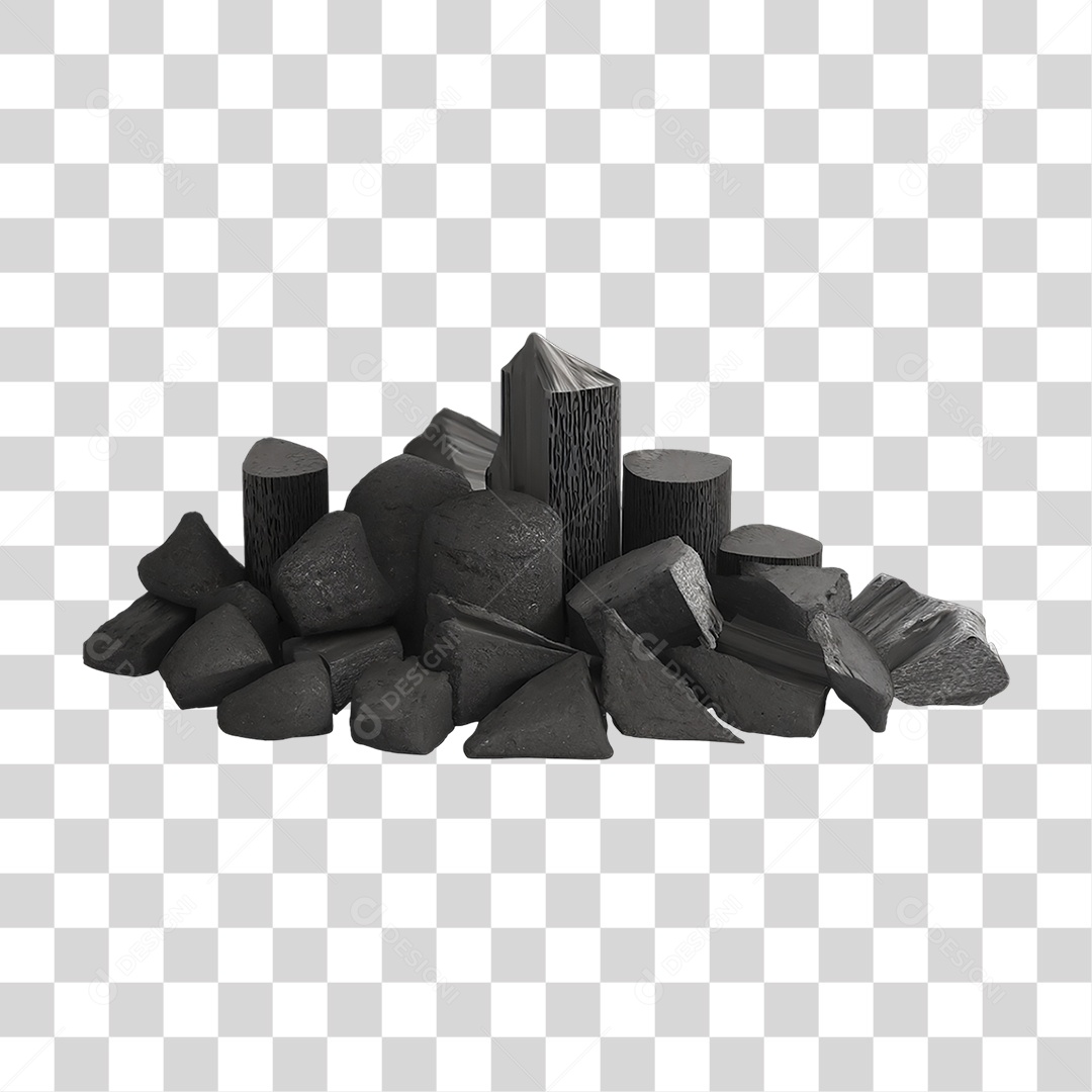 Pilha de Carvão PNG Transparente