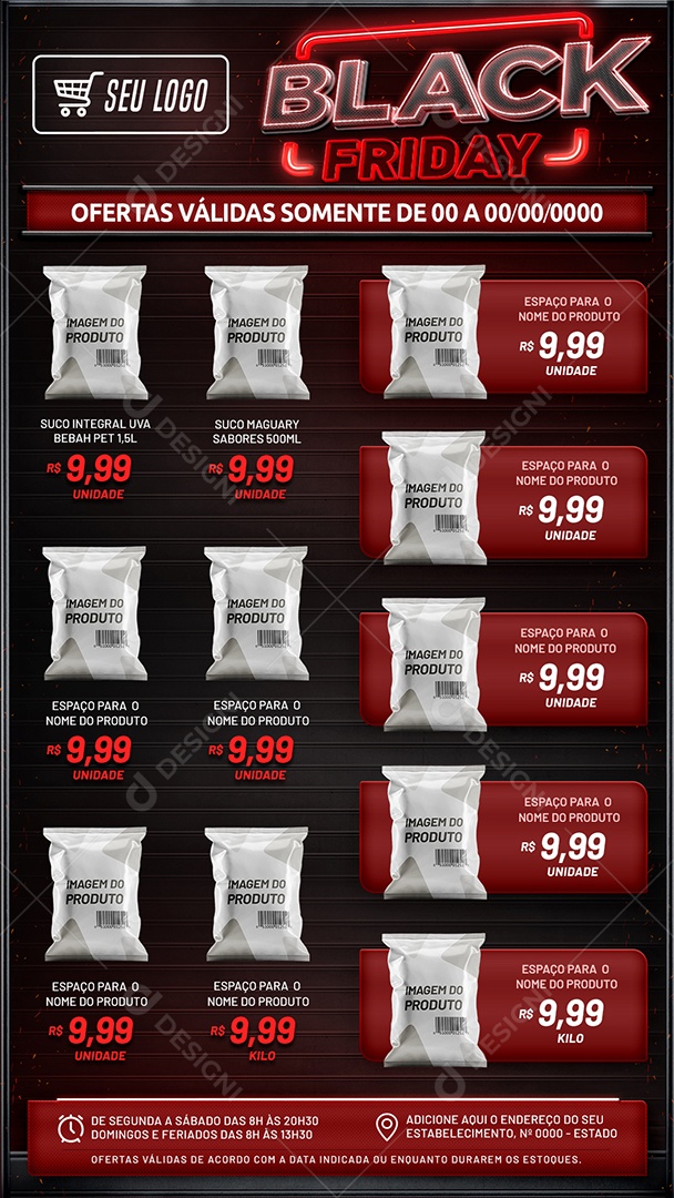 Social Media Story Encarte Black Friday Ofertas Válidas PSD Editável