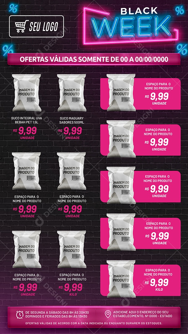 Encarte Story Black Week Ofertas Válidas Somente Social Media PSD Editável