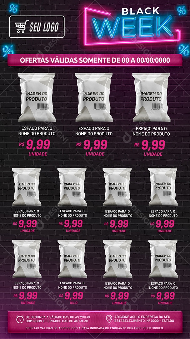 Encarte Story Black Week Ofertas Social Media PSD Editável