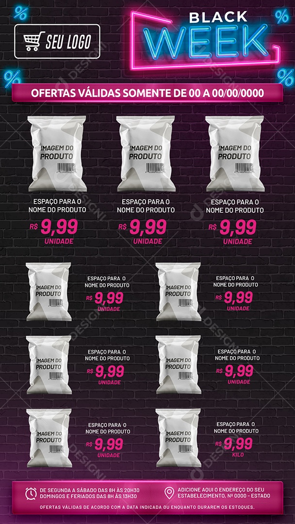 Social Media Story Encarte Black Week Ofertas PSD Editável