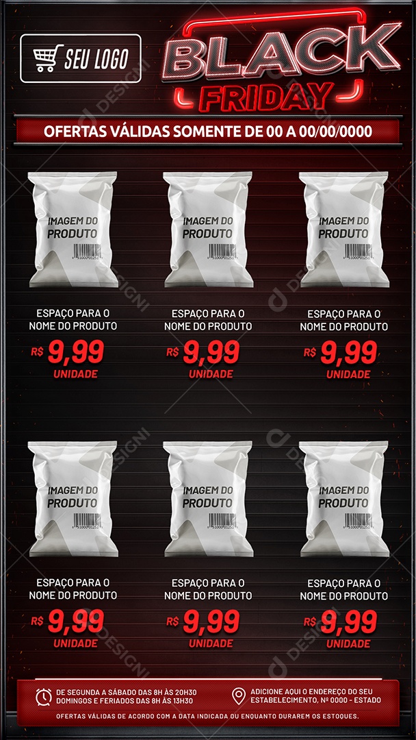 Story Encarte Black Week Ofertas Social Media PSD Editável