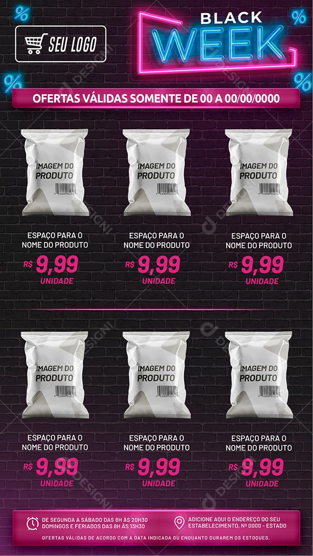 Social Media Story Encarte Black Week Ofertas PSD Editável