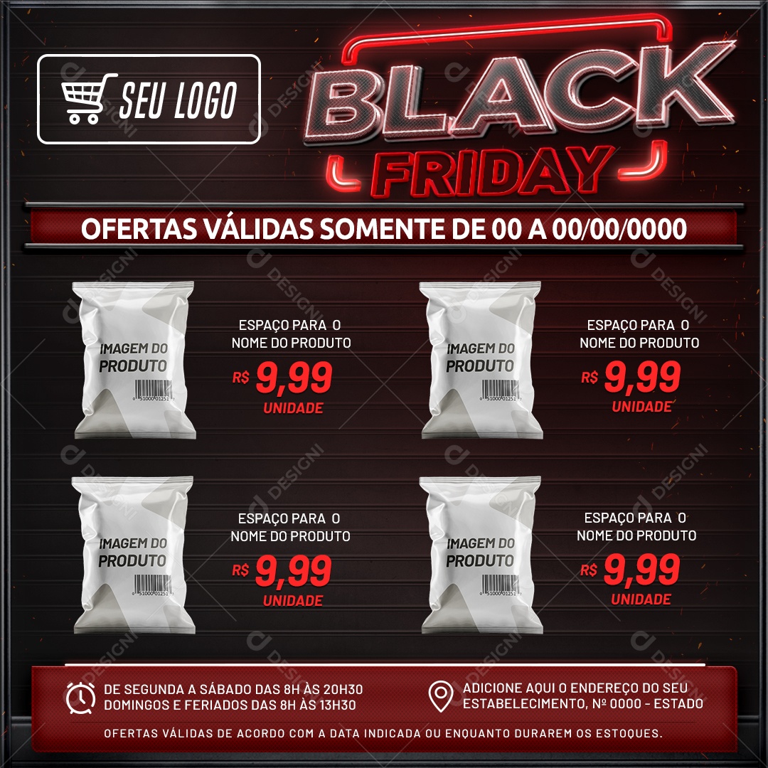Social Media Encarte Black Friday Ofertas PSD Editável