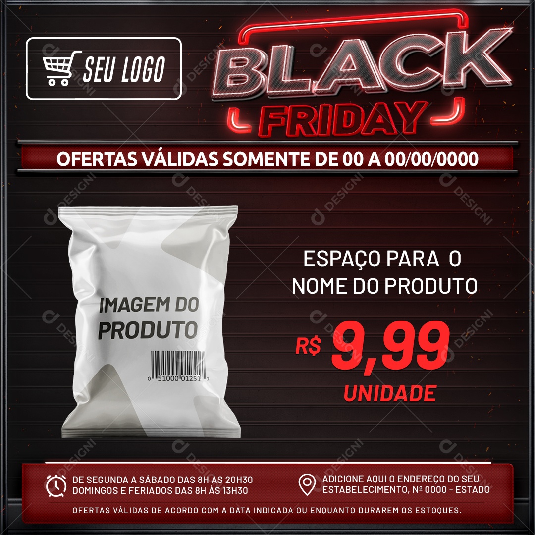 Black Friday Ofertas Válidas Social Media PSD Editável