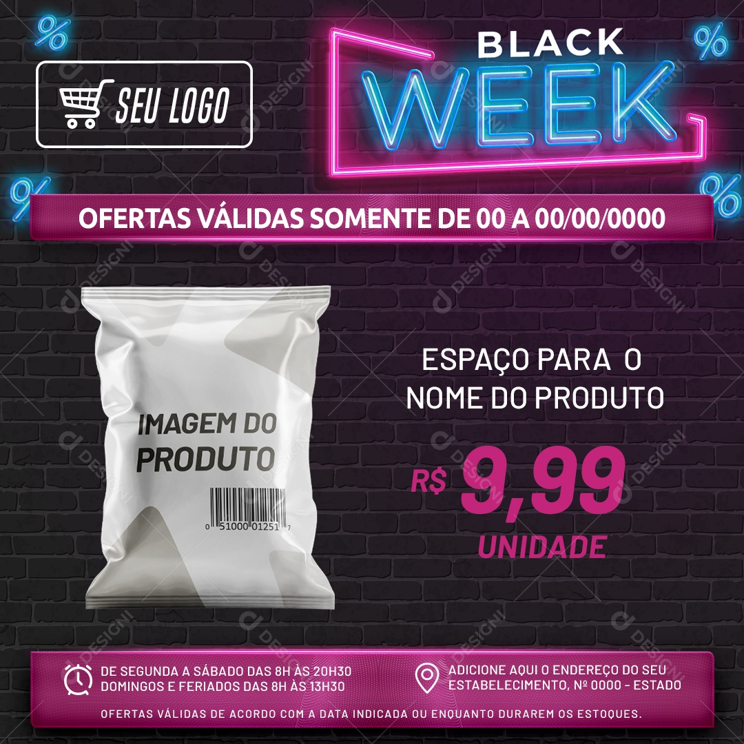 Social Media Black Week Ofertas Válidas PSD Editável