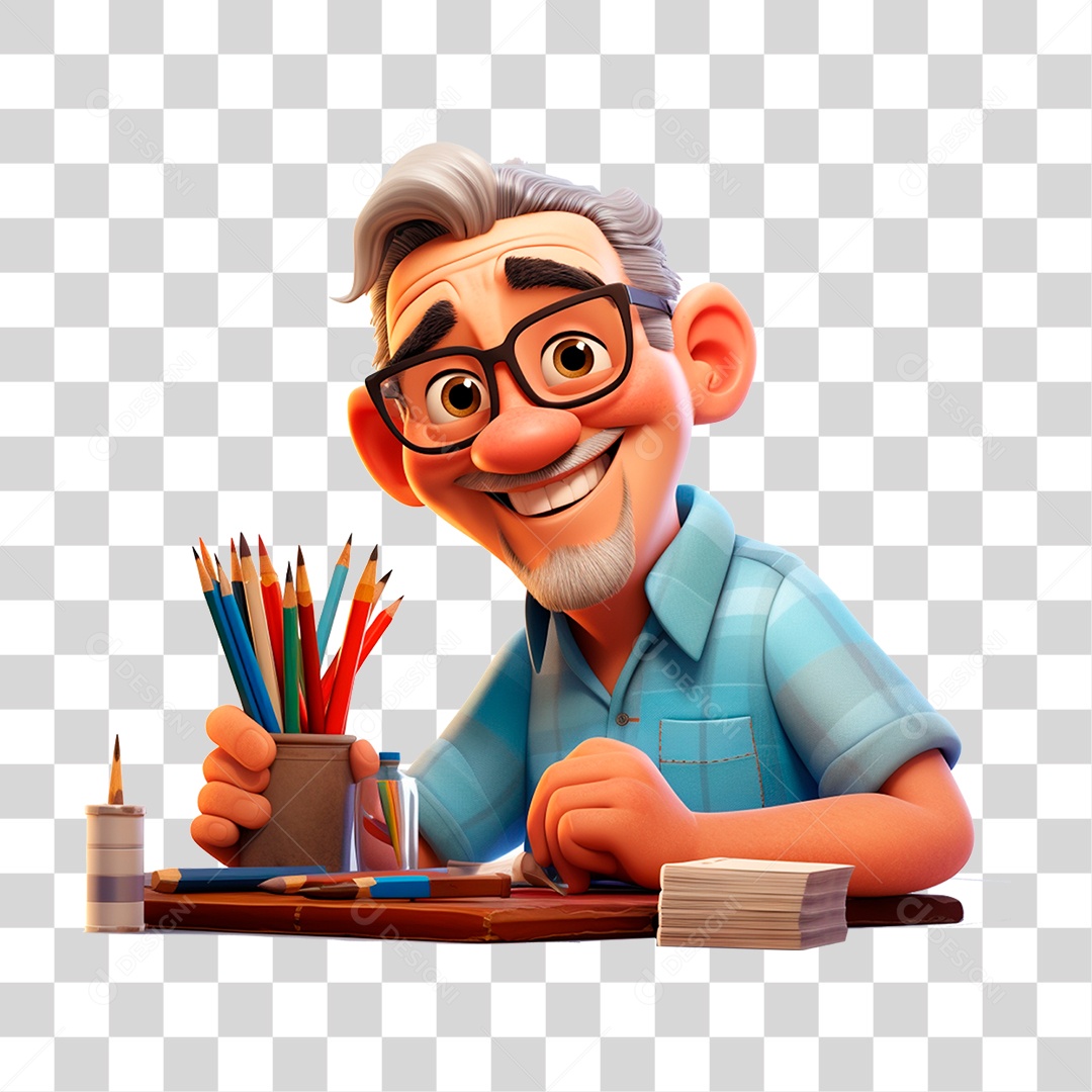 Professor Pronto Para dar Aula PNG Transparente