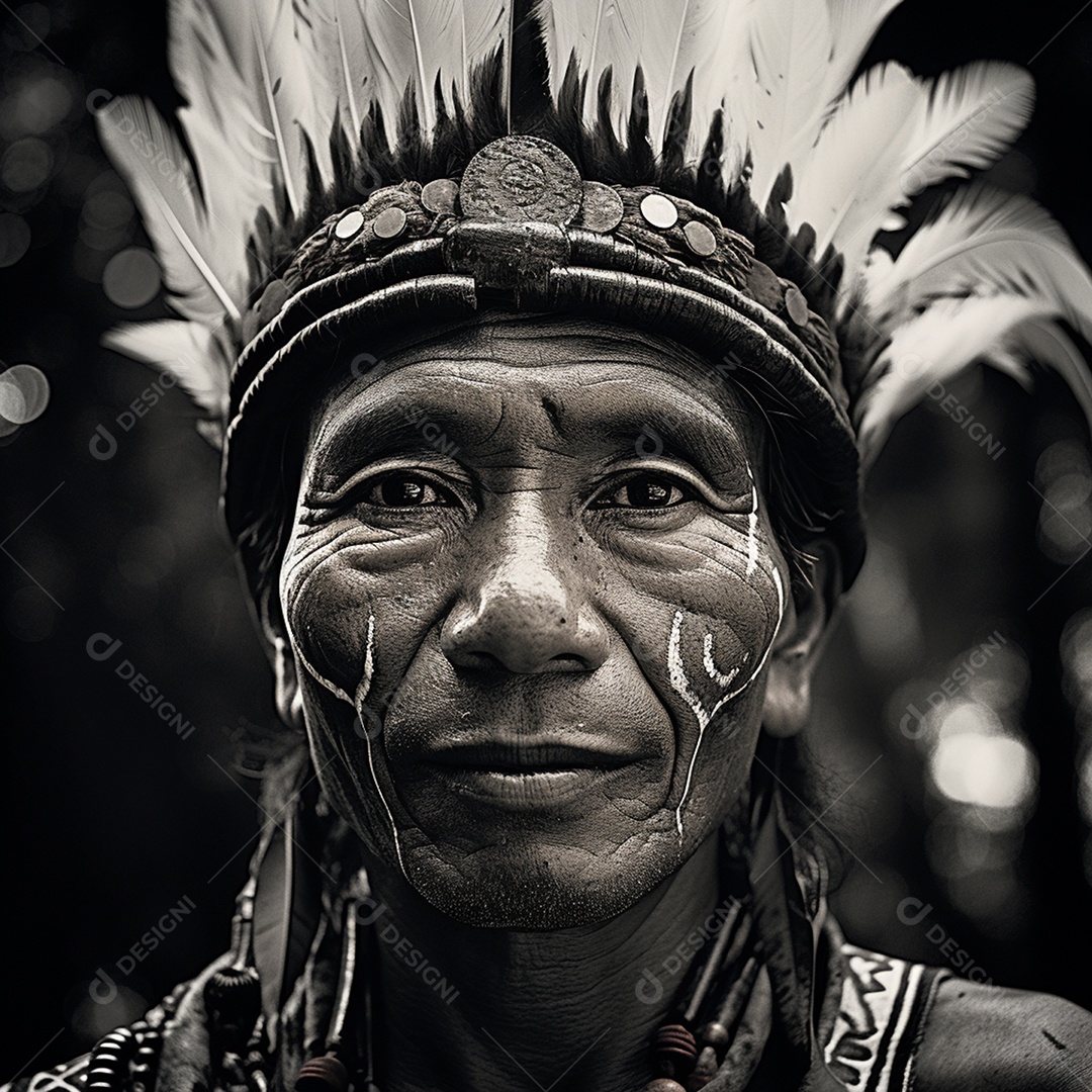 Detalhes de um índio brasileiro