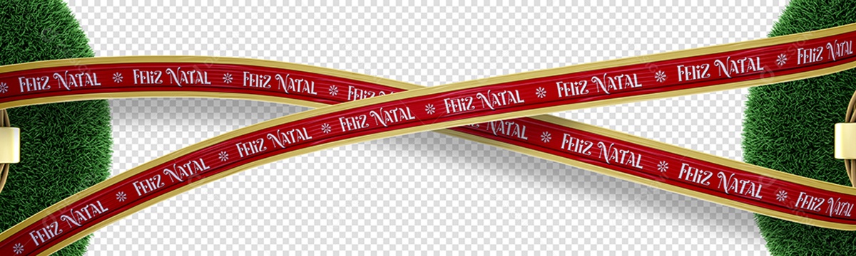 Feliz Natal Selo 3D Vermelho Verde para Composição PSD