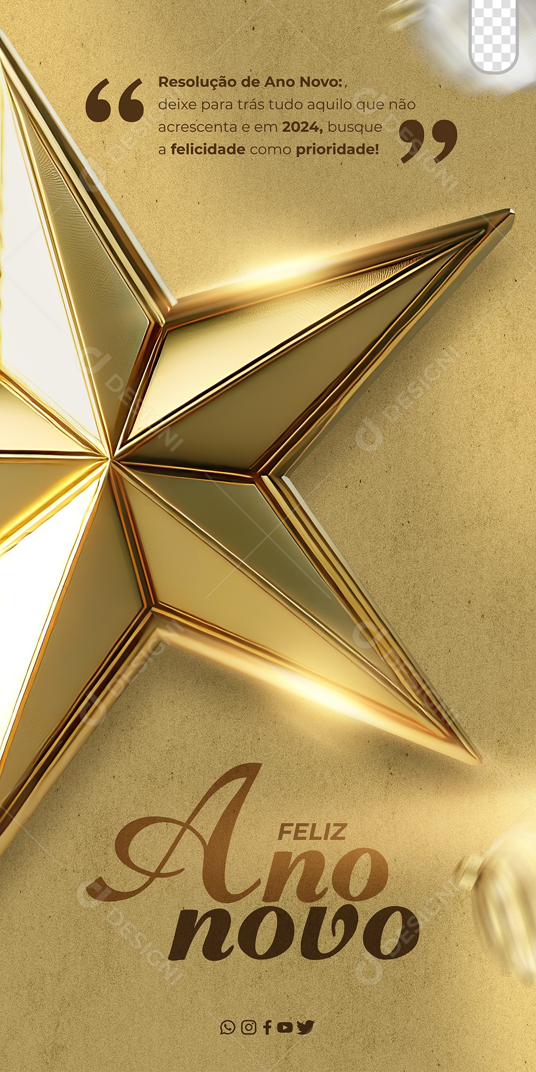Story Feliz Ano Novo Deixe para Trás tudo Aquilo que não Acrescenta em 2024 Social Media PSD Editável
