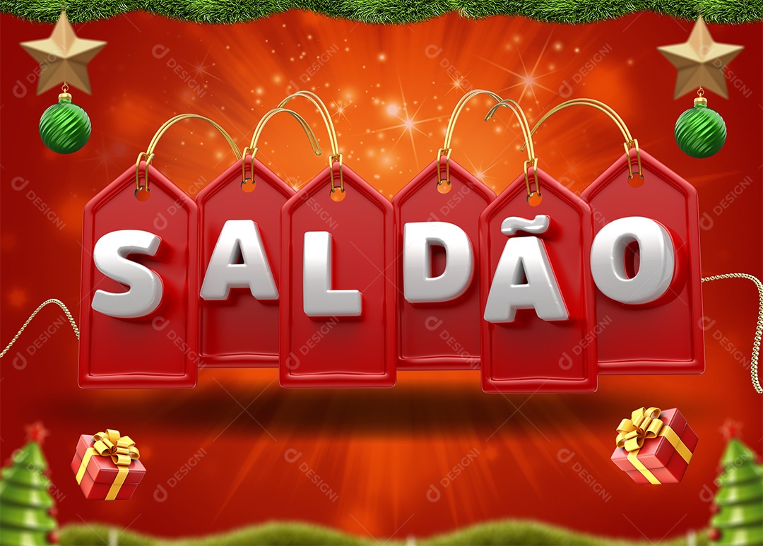 Etiqueta Vermelha Saldão PSD Editável