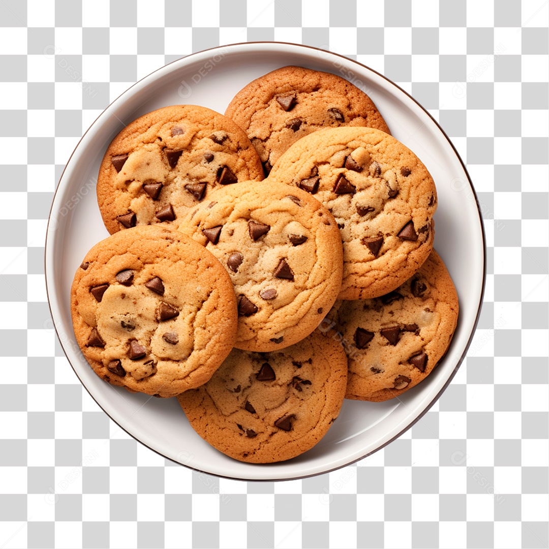 Vasilha com Biscoitos de Chocolates PNG Transparente