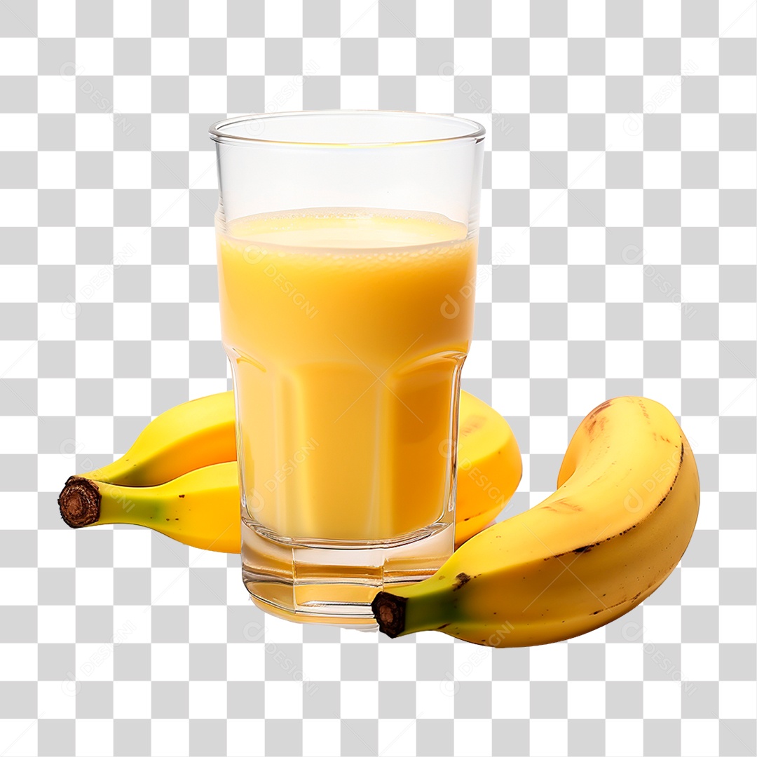 Copo com Vitamina de Banana PNG Transparente