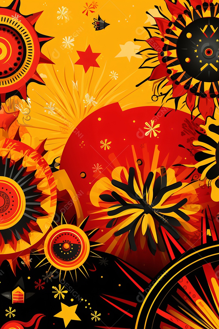 Cenário com formas abstratas