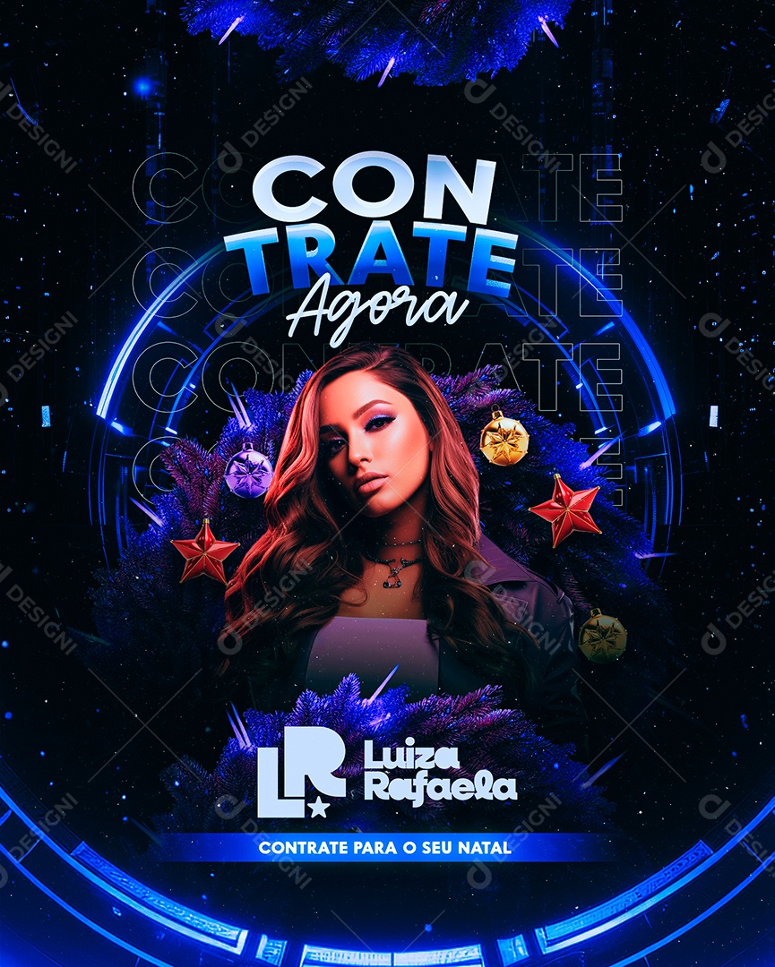 Flyer Natal Contrate Agora Luiza Rafaela Contrate para o seu Natal Social Media PSD Editável