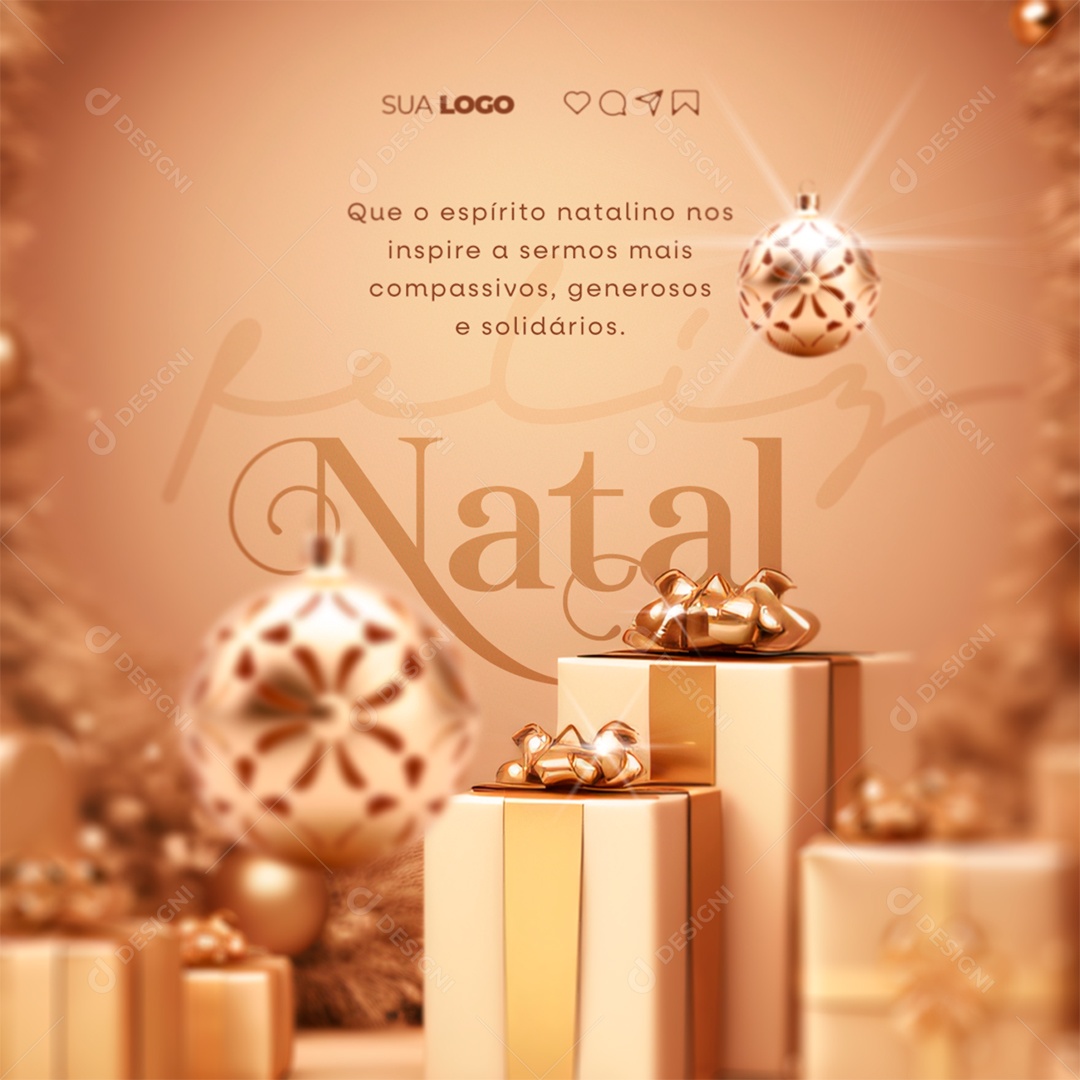 Feliz Natal Que o Espírito Natalino nos Inspire a Sermos mais Compassivos Social Media PSD Editável