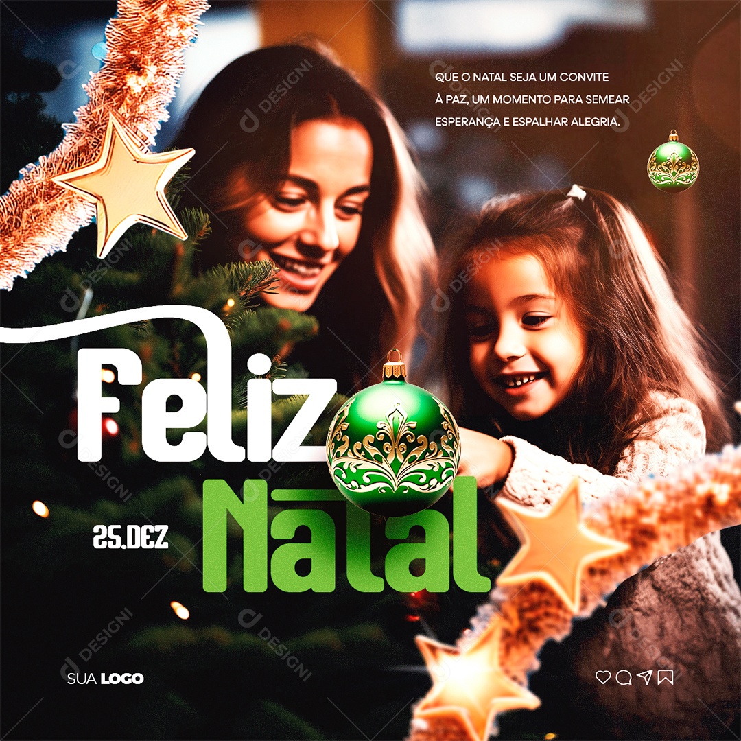 Social Media Que o Natal Seja um Convite à Paz um Momento para Semear Esperança Feliz Natal PSD Editável