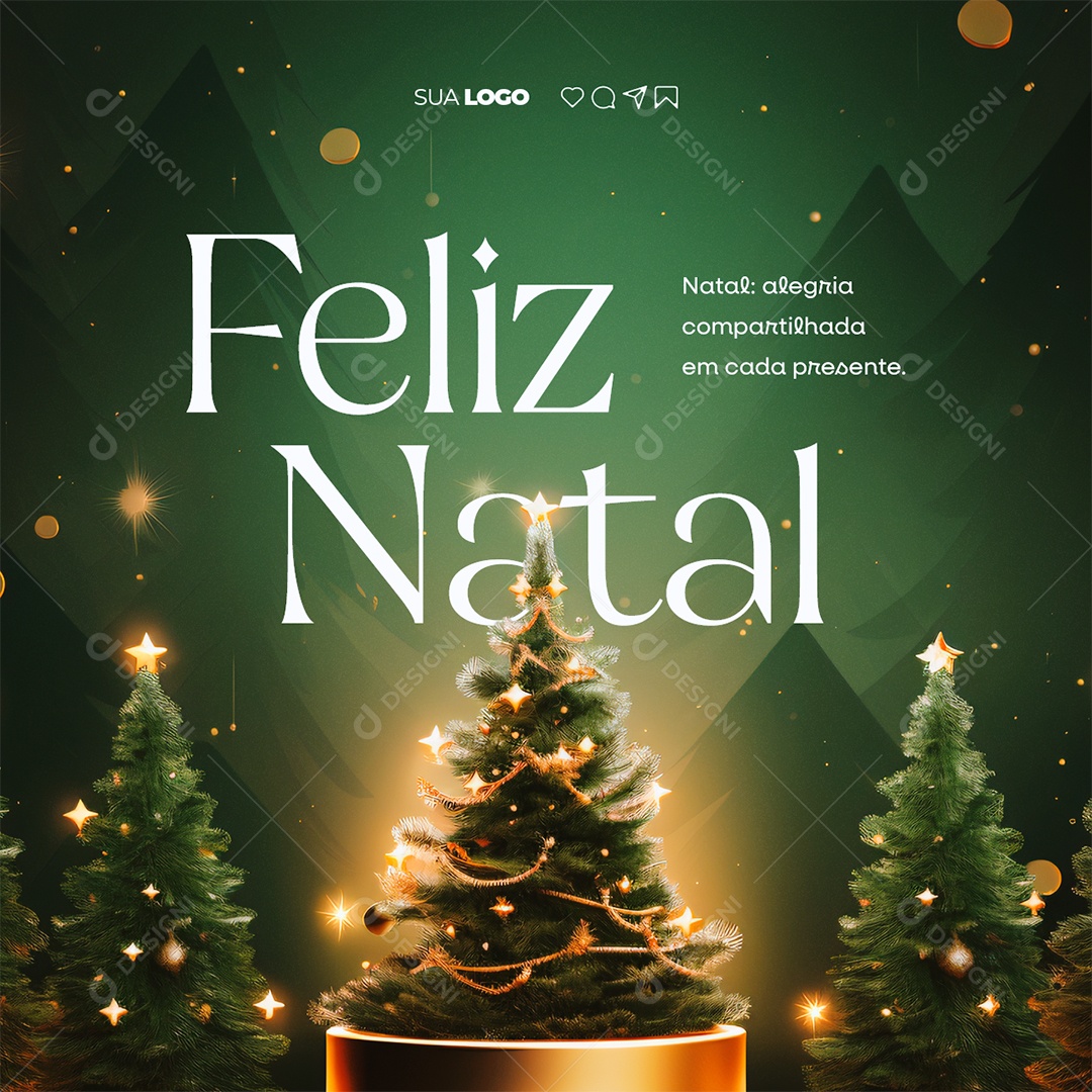 Feliz Natal Alegria Compartilhada em Cada Presente Social Media PSD Editável